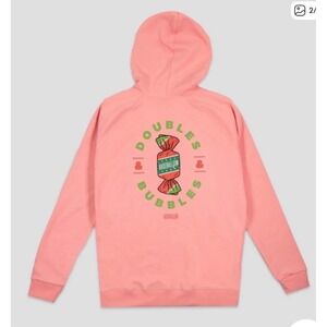 Baseballism Pink Graphic Hoodie "Doubles & Bubbles" Size Small